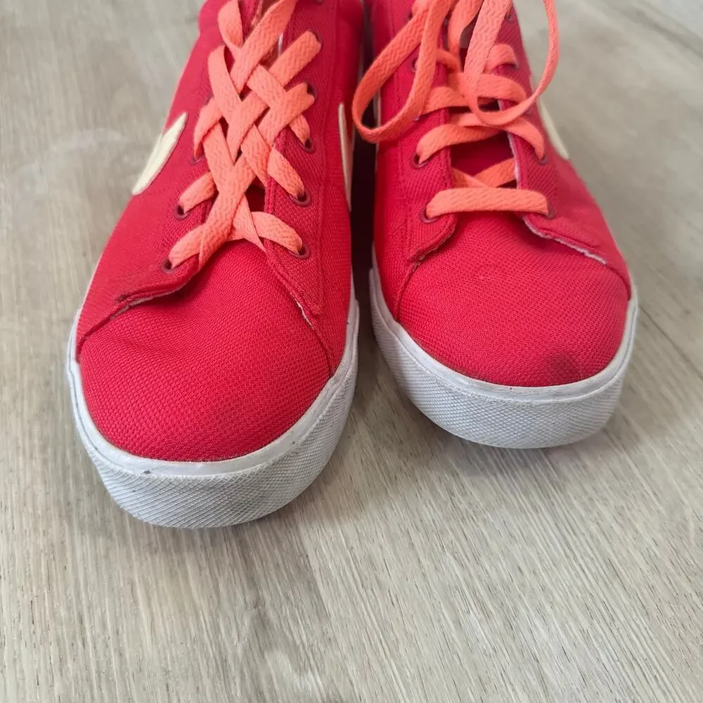 Nike Sweet Classic Canvas Sneakers Bright Coral Pink Low Top Shoes Size 12